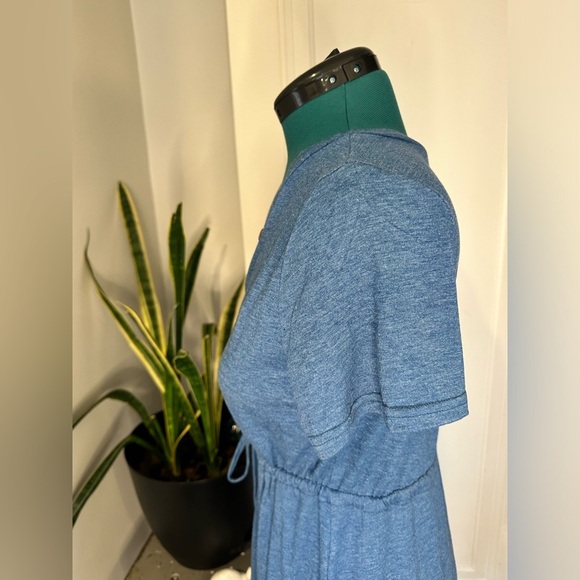 CUPSHE Women Summer Dresses Drawstring Button Front ShortSleeve V Neck Sundress - Picture 9 of 16